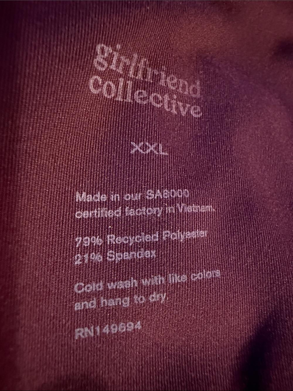 Girlfriend Collective Compressive Plum 3/4 Legging XXL EUC - Picture 8 of 10